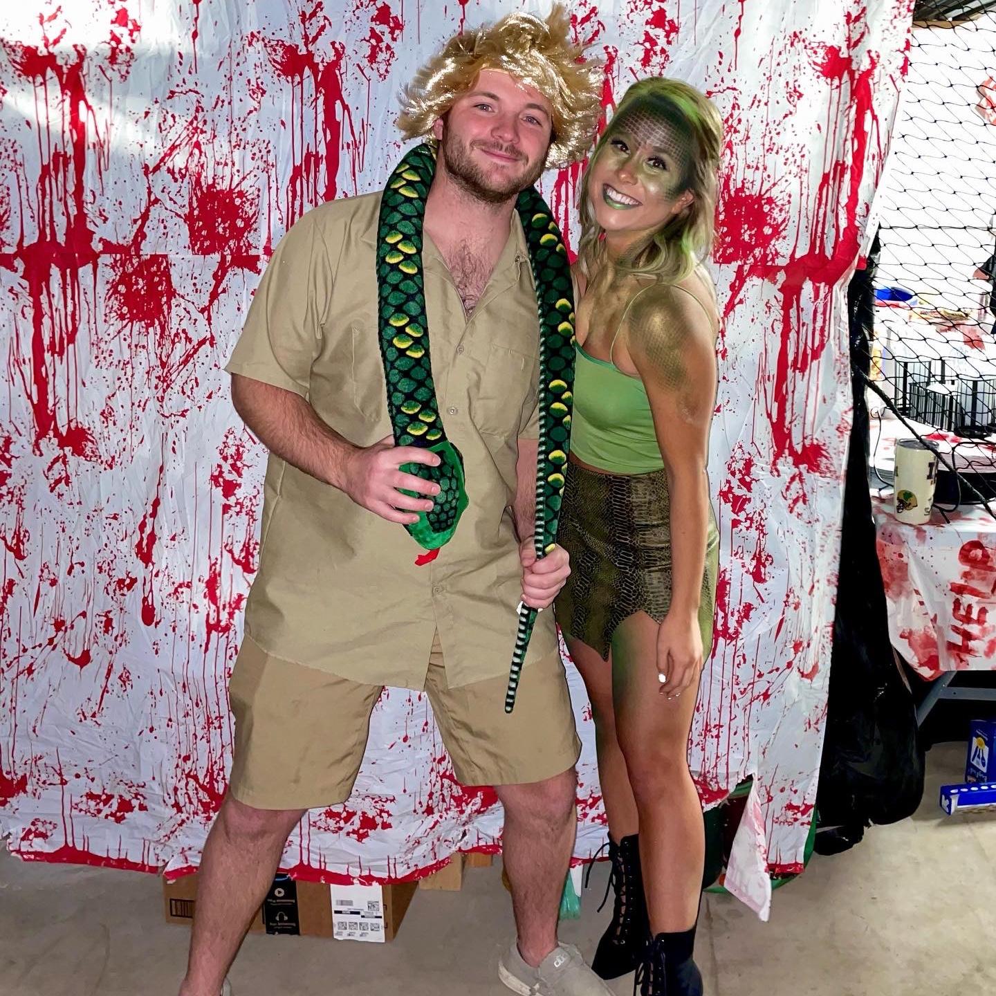 Steve Irwin and a crocodile. Happy Halloween!