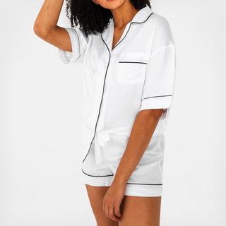 Women's Sateen Short Sleeve PJ Shirt