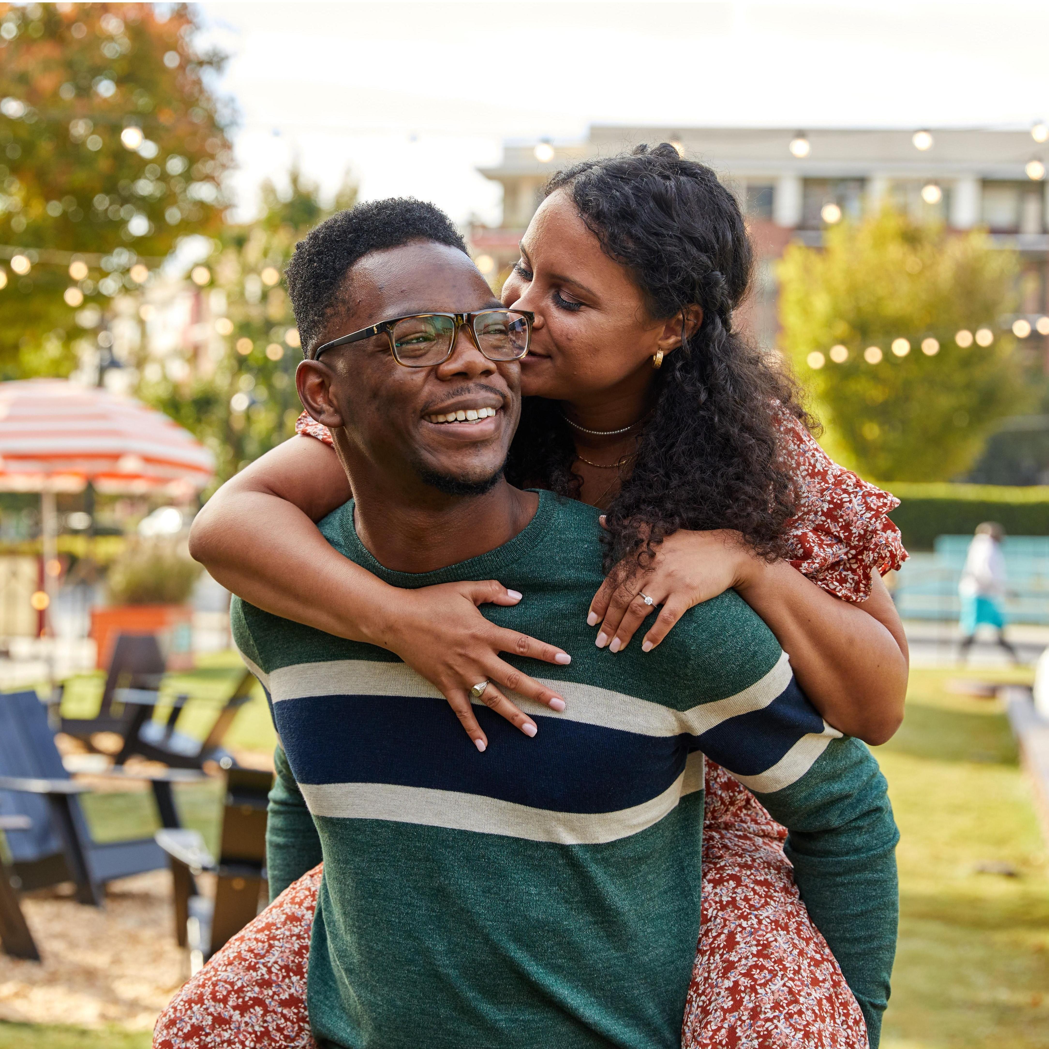 Engagement photos at Ponce City Market or eye ware commercial