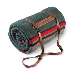 Pendleton Twin Camp Blanket with Carrier - Green Heather