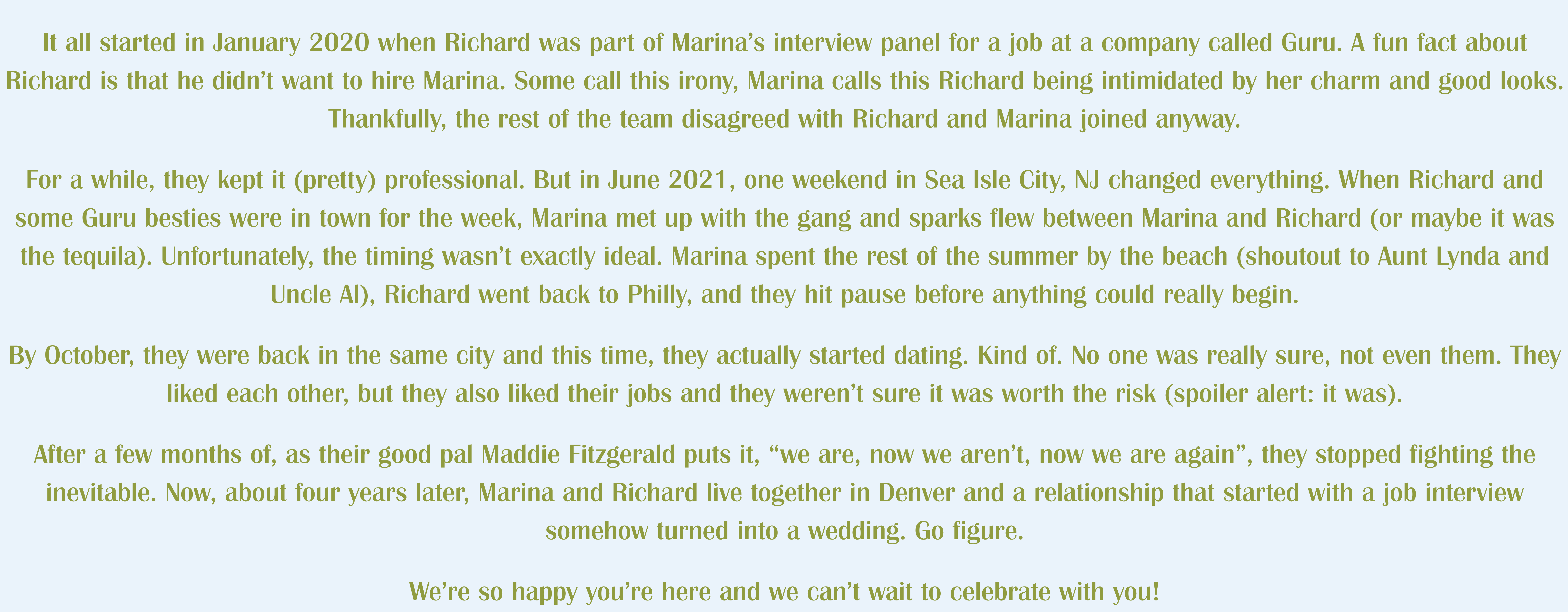 The Wedding Website of Marina Remick and Richard Foreman