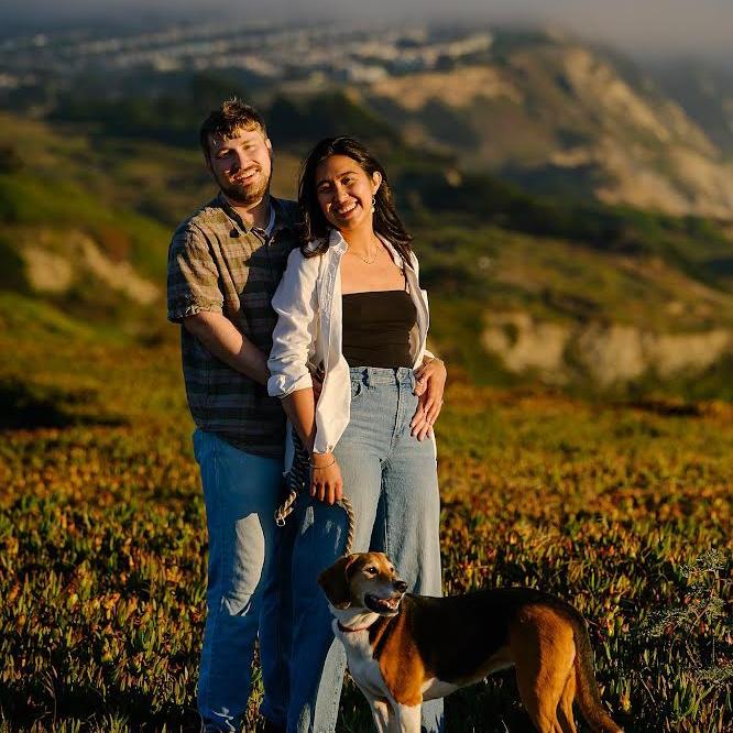 Fun fact: Penny is half basset hound, half terrier. (Fort Funston)