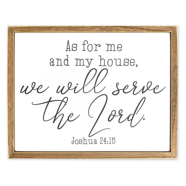 Home Decor Saying, Joshua 24:15 Framed Religious Wall Art (11.75 x 15 In)