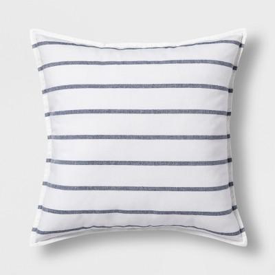 Woven Stripe Oversize Square Throw Pillow Blue - Threshold™
