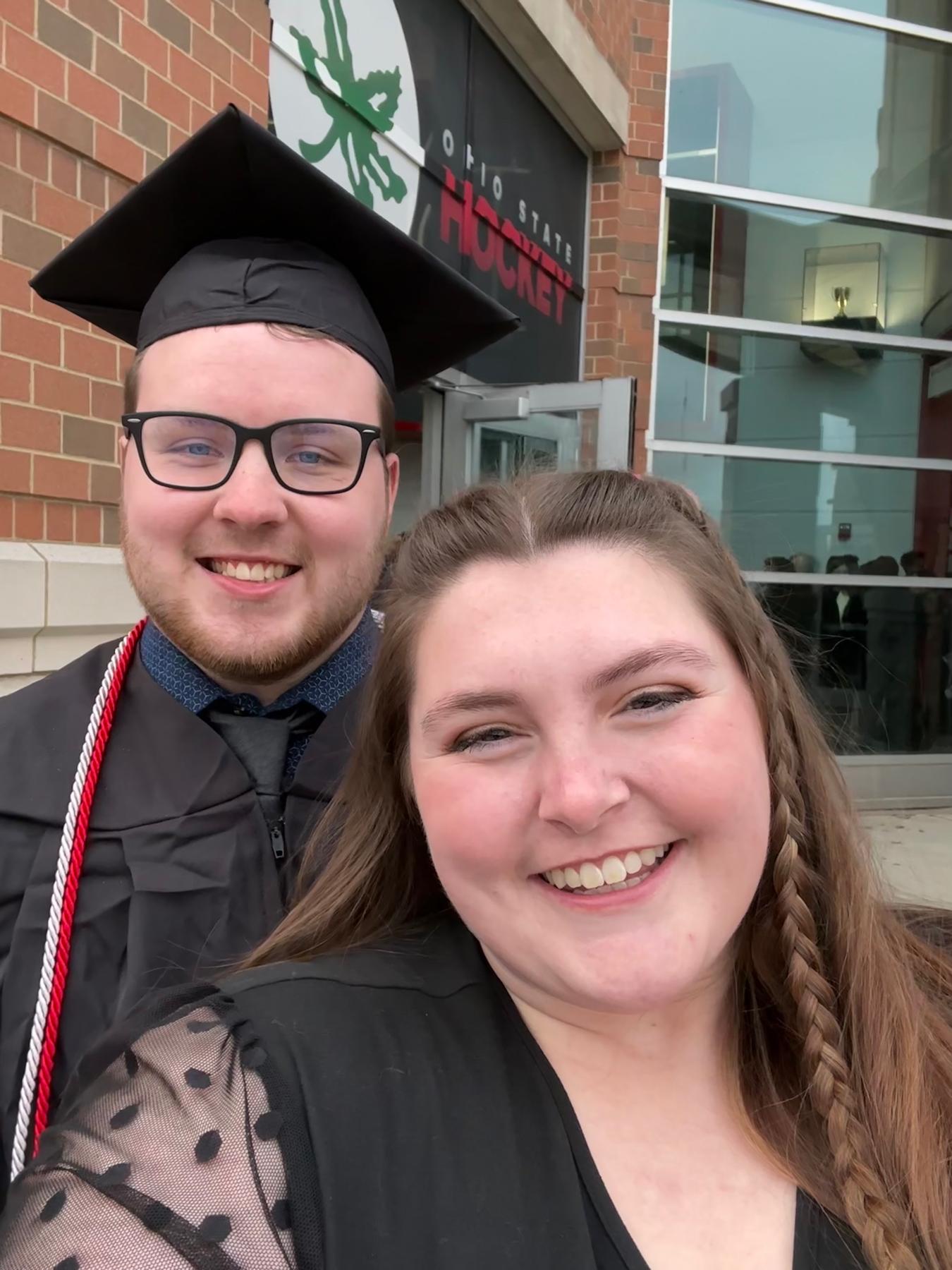 Andrew's graduation from Ohio State University! Andrew graduated in December and was so cold standing outside taking pictures - but he let Emily take selfies anyway!