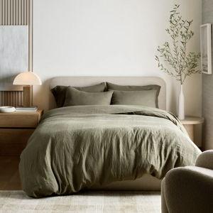 European Linen King Duvet Cover (Dusty Olive)
