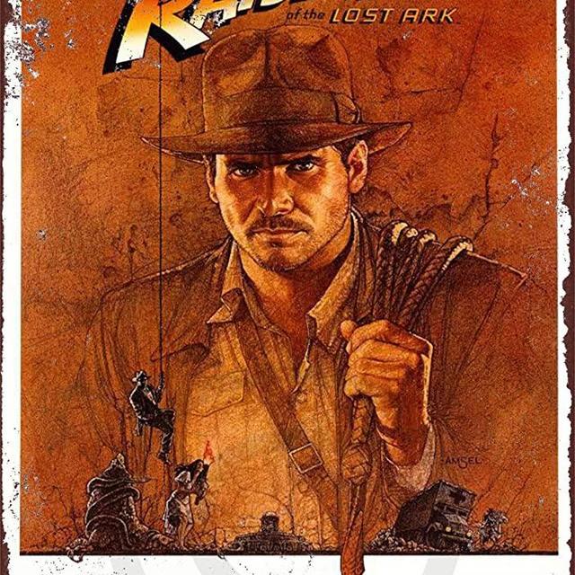 HomDeo Patio Cafe Gym Decor Art Metal Signs Vintage Barber Shop 1981 Indiana Jones Raiders of The Lost Ark Movie Pub Tin Sign 8 x 12