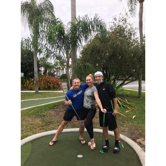 Covid mini golf with Luka