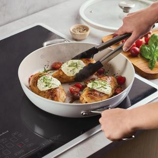Halo Ceramic with LaserDefense Nonstick Frying Pan with Lid & Helper Handle