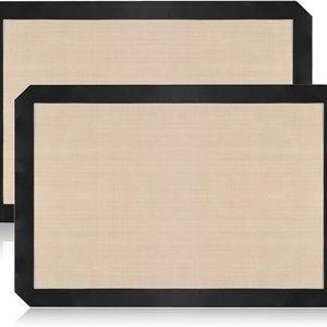 Luckyiren 2-Pack Silicone Baking Mats – Non-Stick Reusable Oven Liners for Half Sheet Pans (16.54" x 11.62"), BPA-Free Silicone, Easy to Clean, for Cookies, Roasted Veggies, Pizza & More