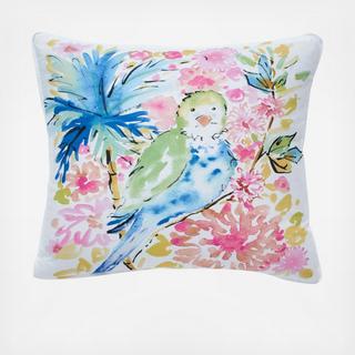Chinoiserie Garden Tropical Bird Pillow