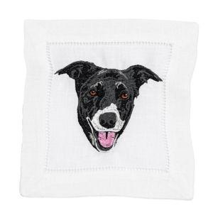 Custom Embroidered Dog Cocktail Napkins | 4 Count