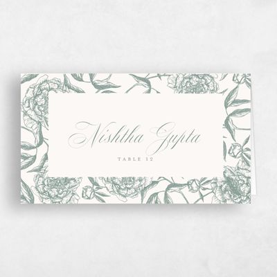 Rich Sage, Green Wedding Place Card - Pivoine