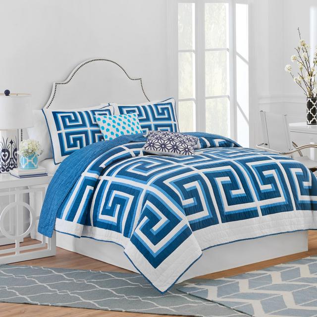 Jill Rosenwald Greek Key Reversible Quilt
