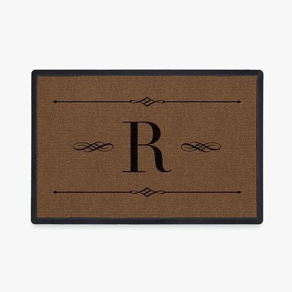 "R" Monogrammed Ruggable Doormat