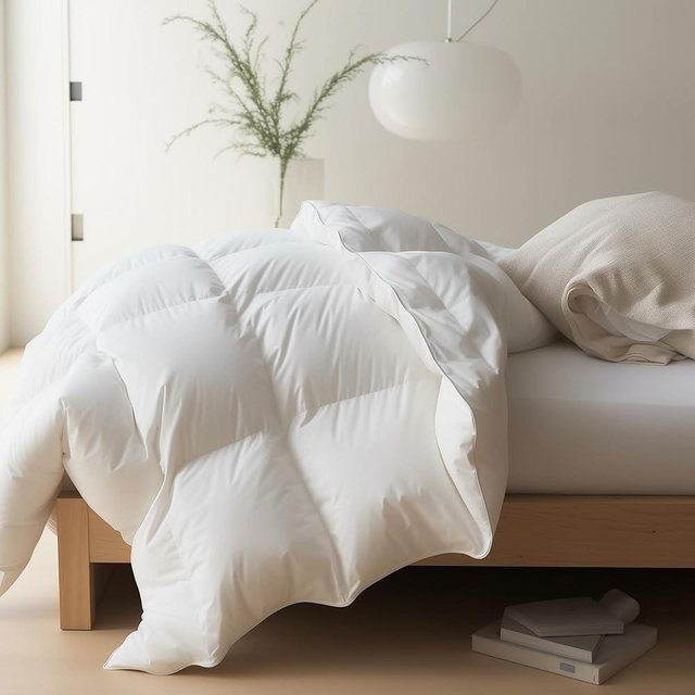 Maple&Stone Oversized King Comforter, Oversized King Duvet Insert with 8 Corner Tabs, Heavyweight Down Comforter with Cotton Cover, Luxury Hotel Bedding (120 x 98 Inches, White)