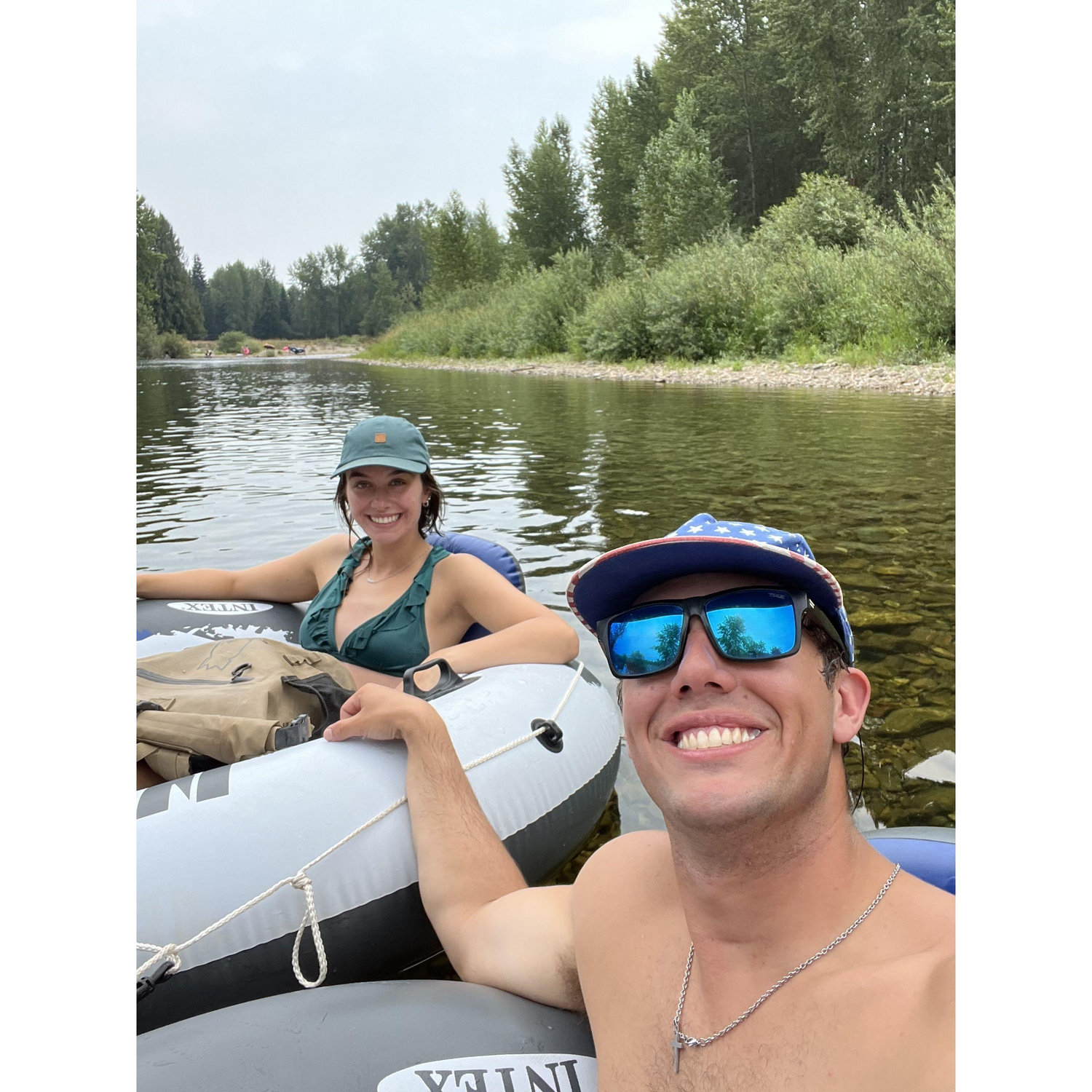 Floating the CDA river with their young adults group.