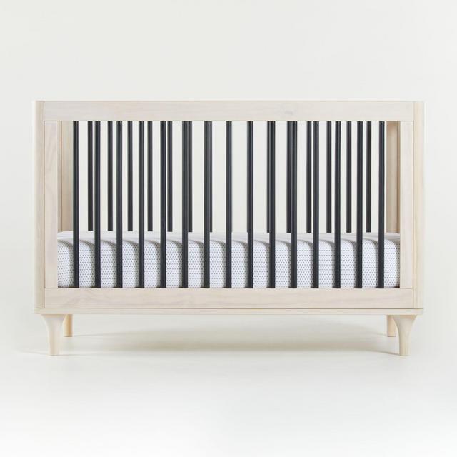 Babyletto Lolly Washed Natural and Black 3-in-1 Convertible Crib