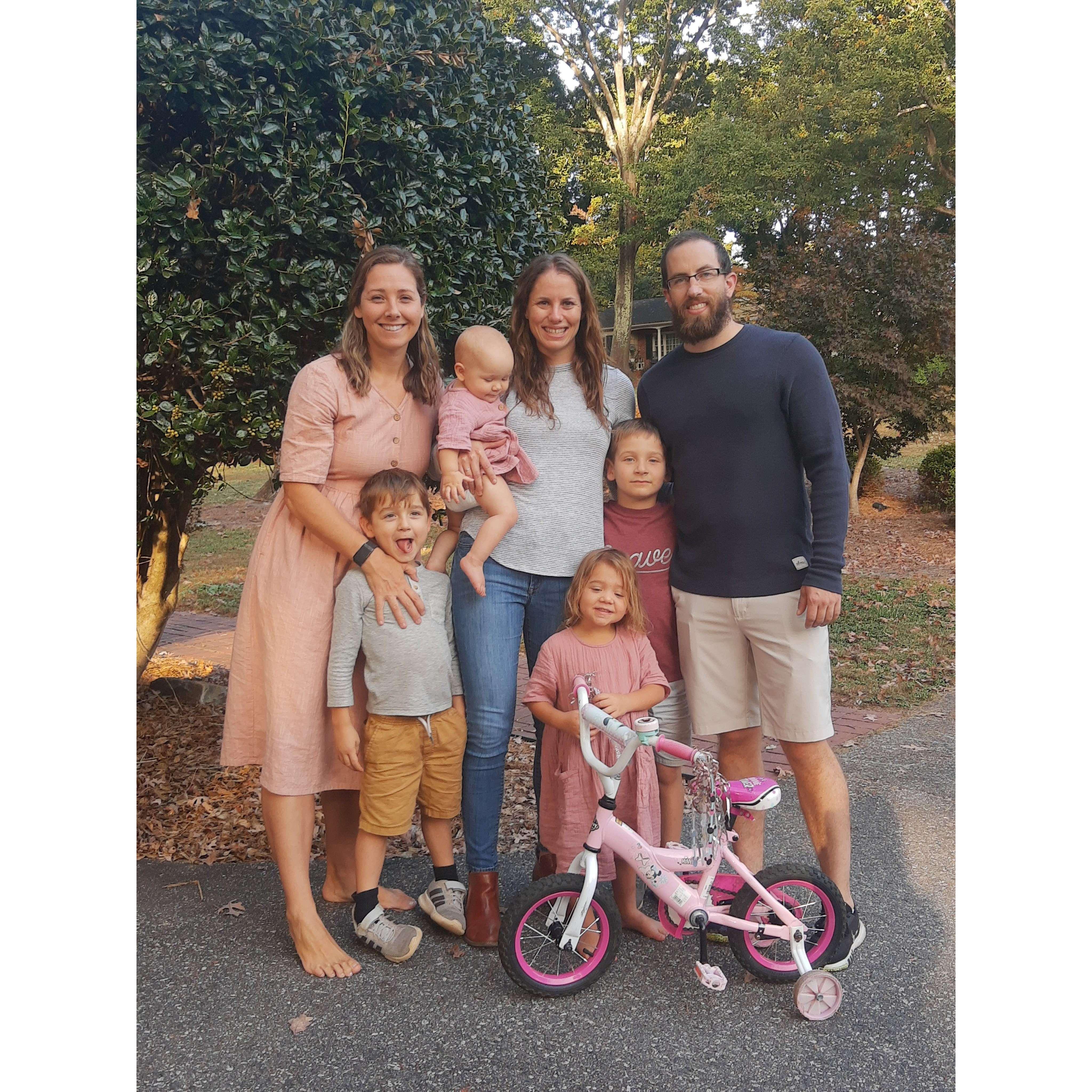Katie's best friend Lana (and Matt) with their four kids - October '21