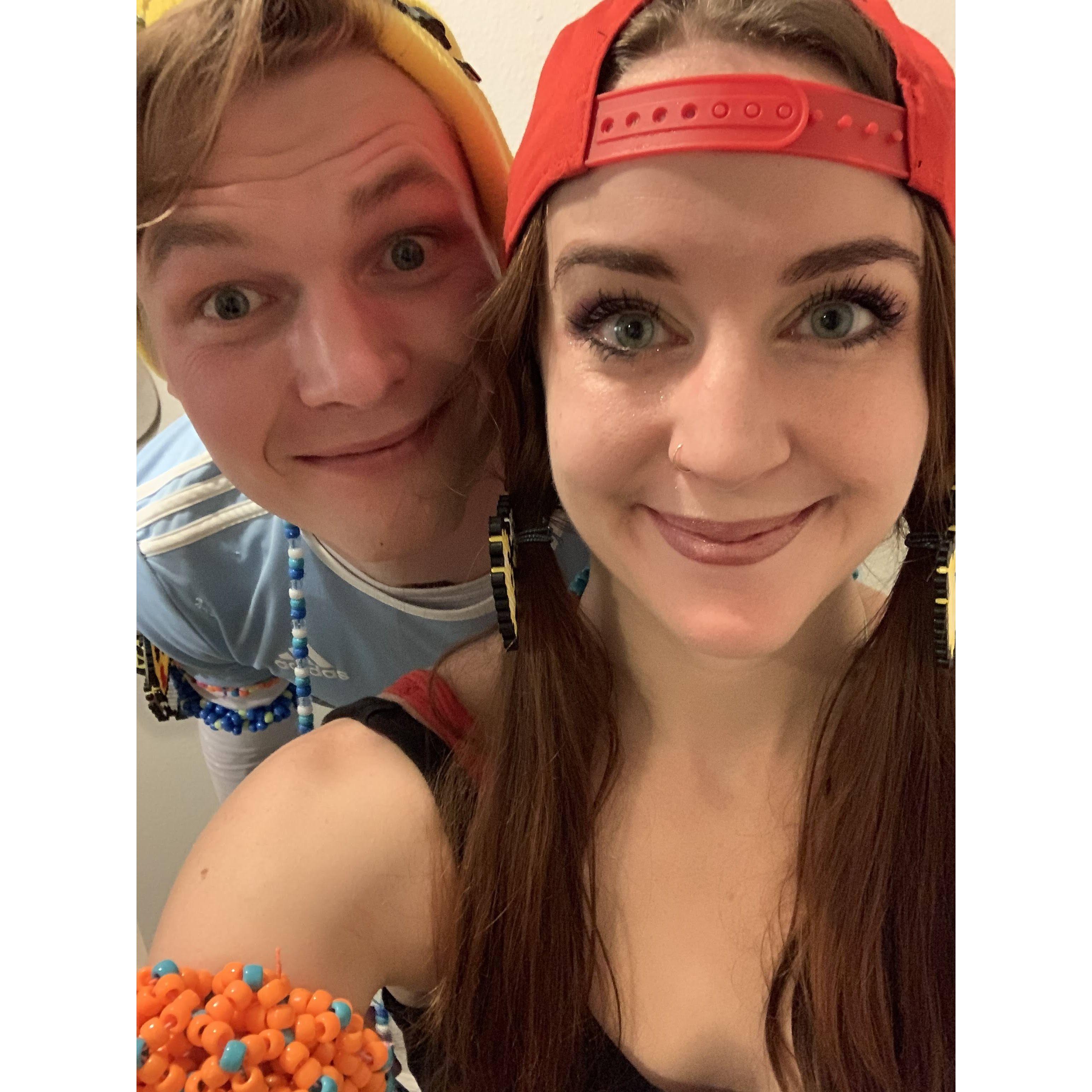 Austin and Rachel on Halloween, 2019 before a music gathering in Denver.
