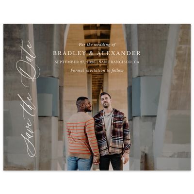 Linen, Beige Wedding Digital Save the Date - Andros Photo