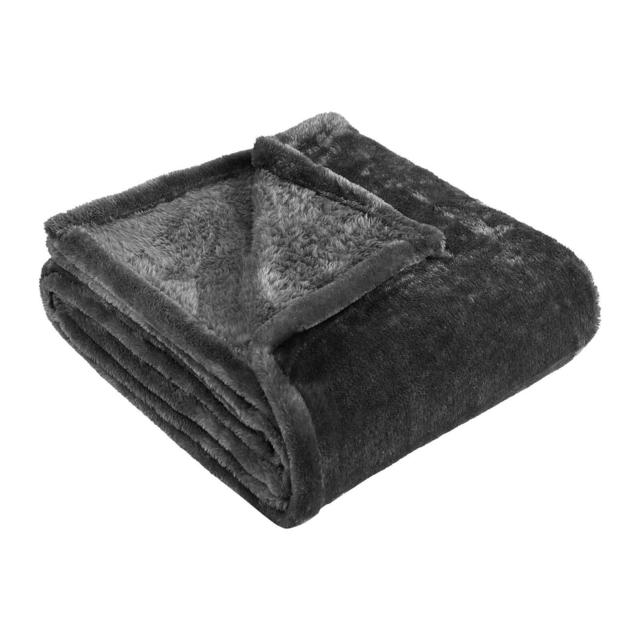 Geoff Haus & Home Cavin Solid Reversible All-Season Plush Fleece Blanket
