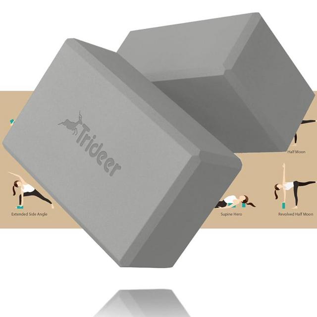 Trideer Yoga Blocks, Yoga Blocks 2 Pack, Premium EVA Foam Blocks with Free Guide, Supportive, Lightweight & Odor Resistant, Yoga Essentials 9"x6"x3"
