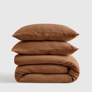 Organic Airy Gauze Duvet Cover Set | Terracotta