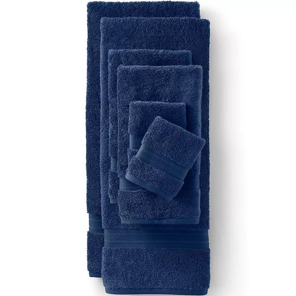 Premium Supima Cotton 6-Piece Bath Towel Set - In the Color Deep Sea Navy