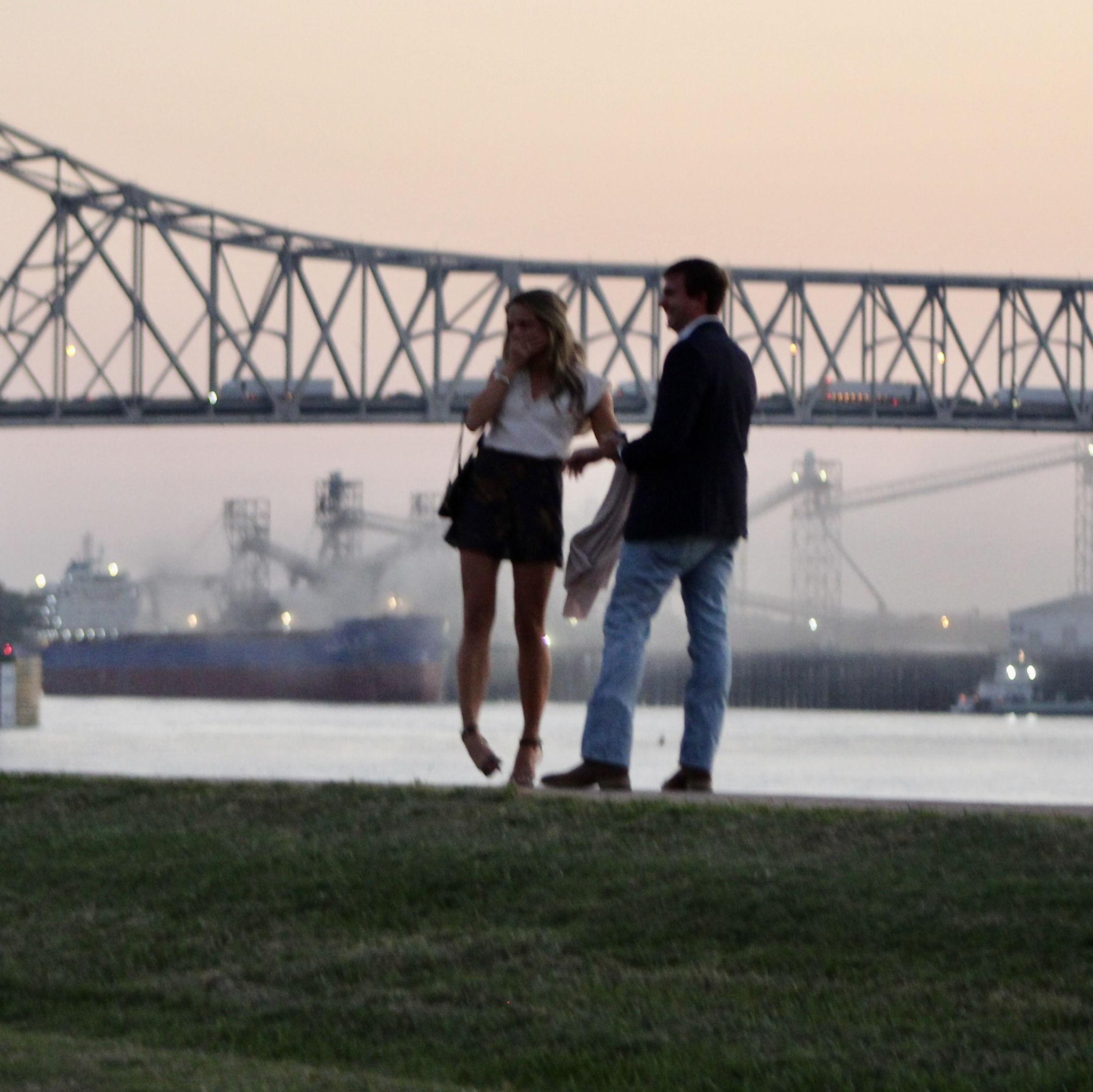 We looked back to see our parents walking up with champagne to celebrate!