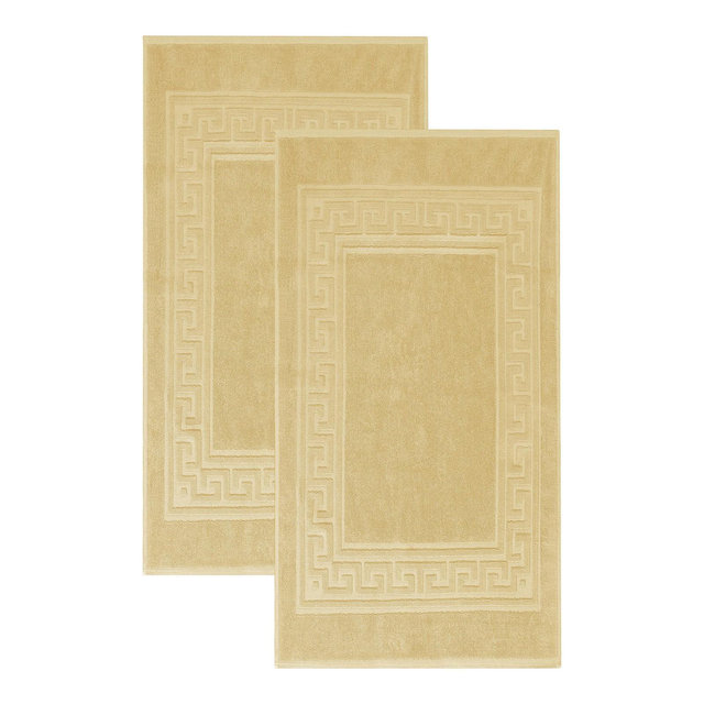 Superior Cotton Greek Key Infinity Border Bath Mat, Set of 2