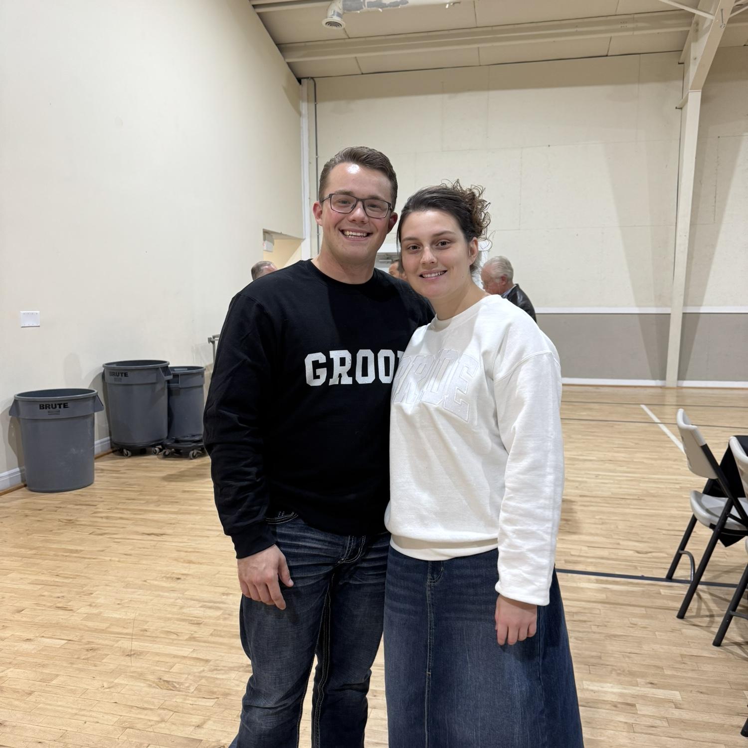 Bride & Groom Sweatshirts at the Engagement dinner!