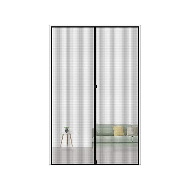 MAGZO Magnetic Screen Door Fit Door Size 32 x 80, Reinforced Fiberglass Mesh Curtain Patio Door Mesh with Full Frame Hook&Loop-Grey