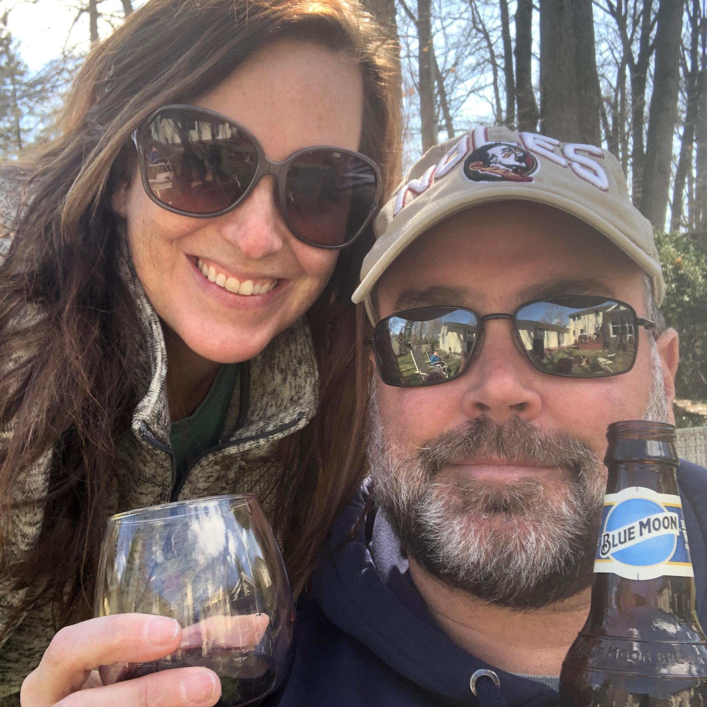 COVID beard in East Lansing, MI. Kevin went 3 months without flying and Rochelle was homeschooling 4 kids. Cheers to the beard and surviving 2020.