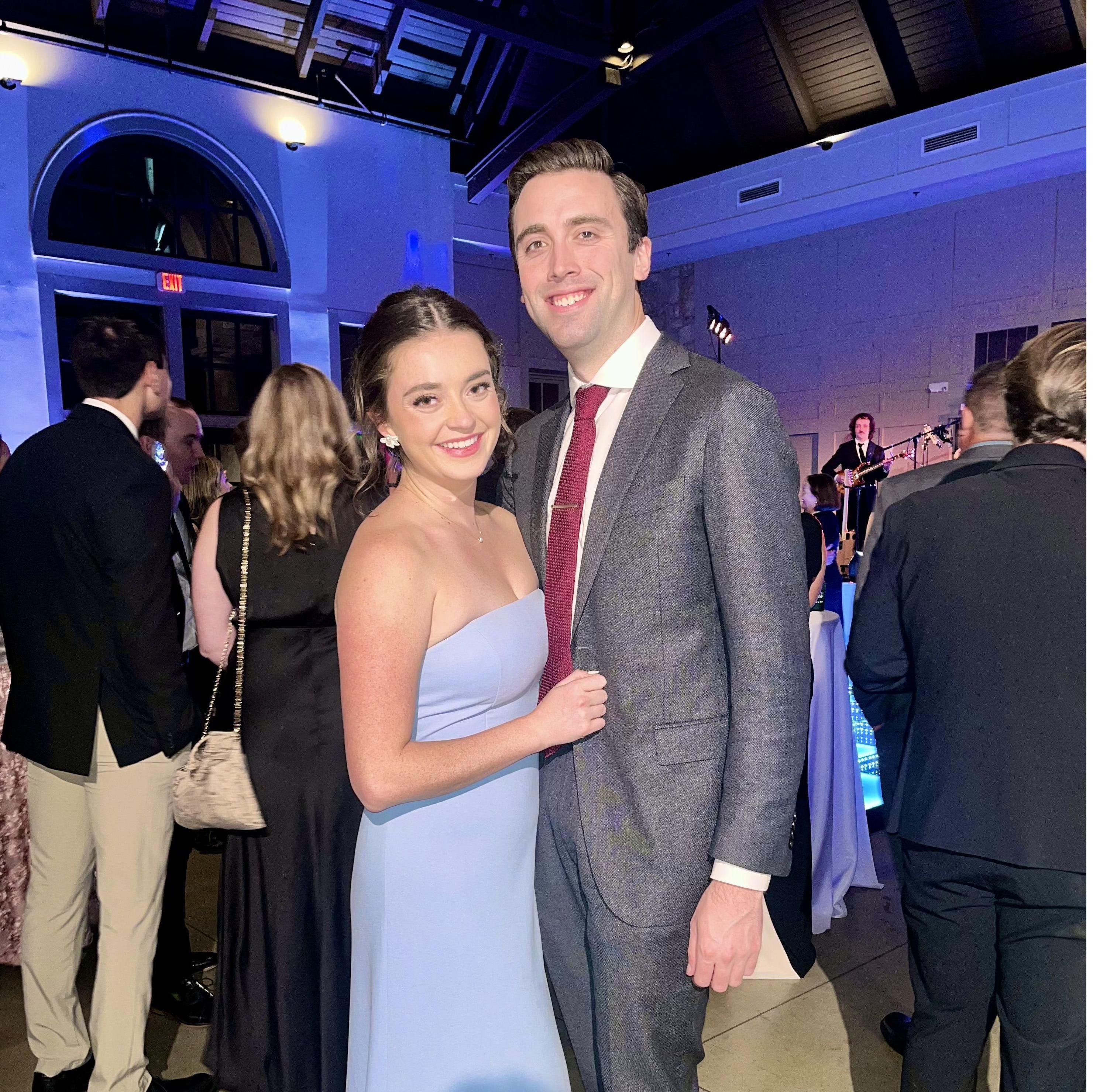Natalie and Christian at the wedding of their friends, Kelly and Collin.