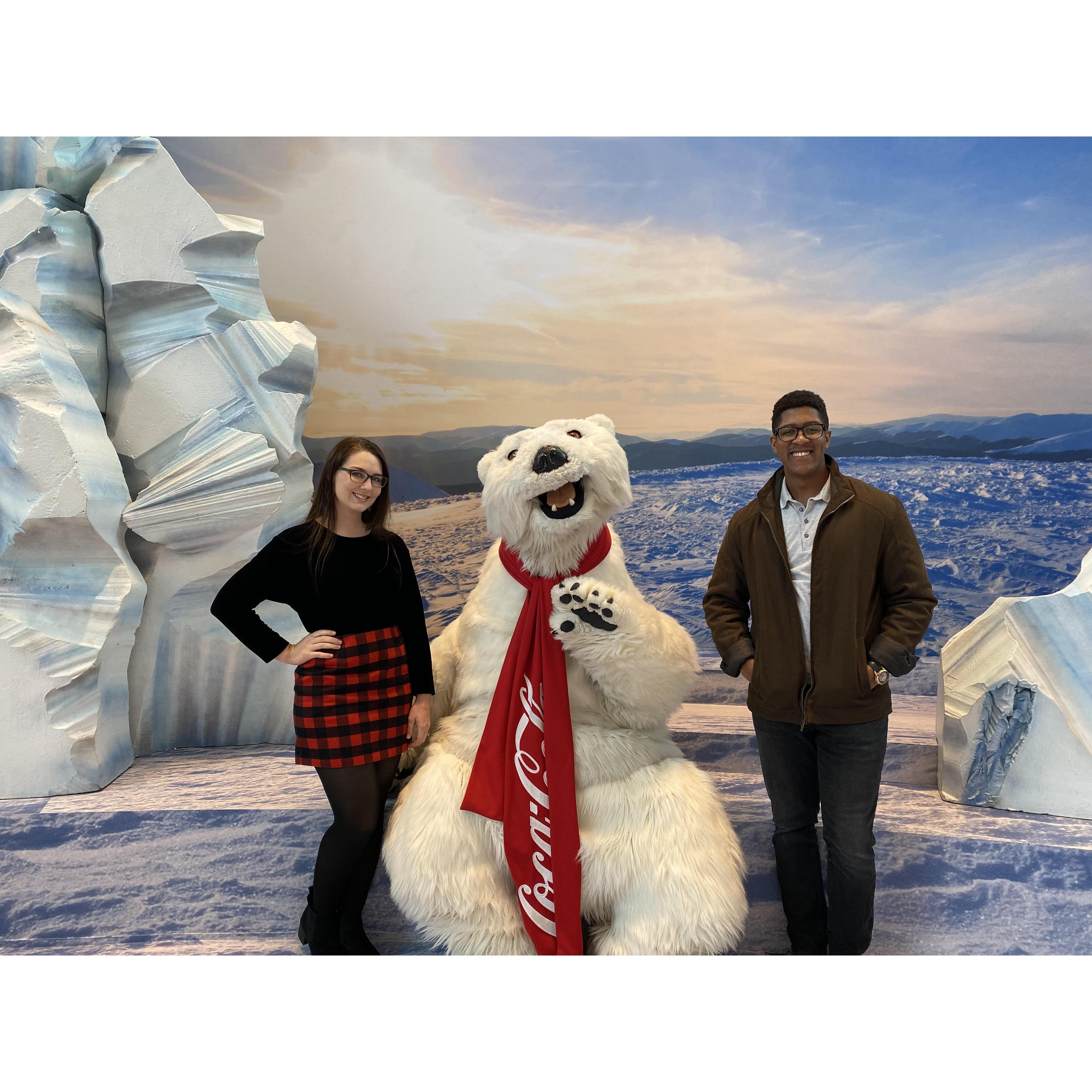 December 2019. For two people who don't drink soda, we sure had a great time at World of Coke. We couldn't resist a photo op with the creepiest mascot we've ever seen.