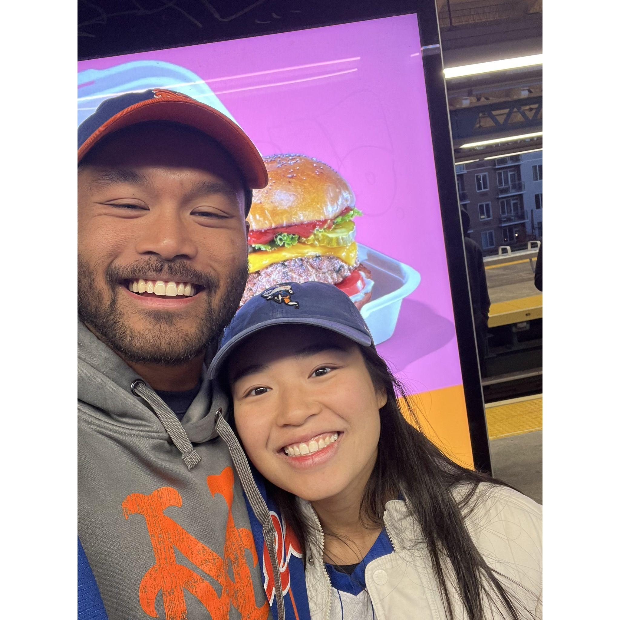 Andre and the love of his life - Cheeseburger, Mets, and Rachel