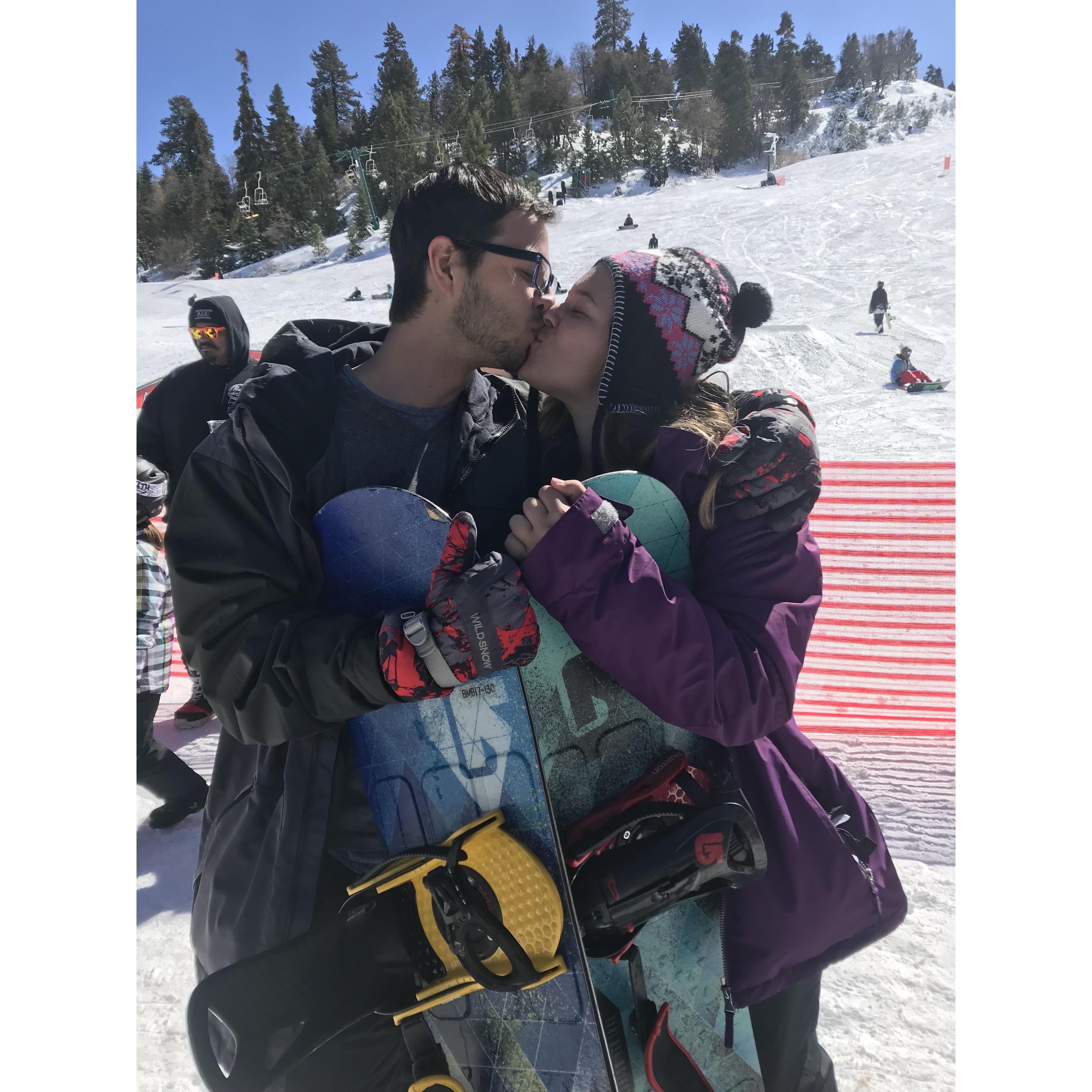 Our first time snowboarding <3