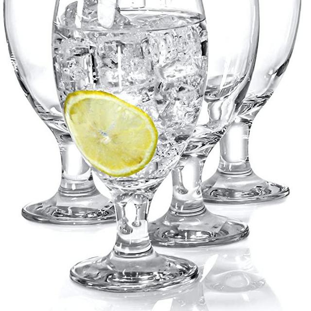 Red Co. Set of 4 Clear 20 Oz Short Stem All Purpose Glass Drinking Goblets