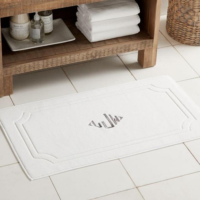 Personalized Border Bath Mat, 21x34, White