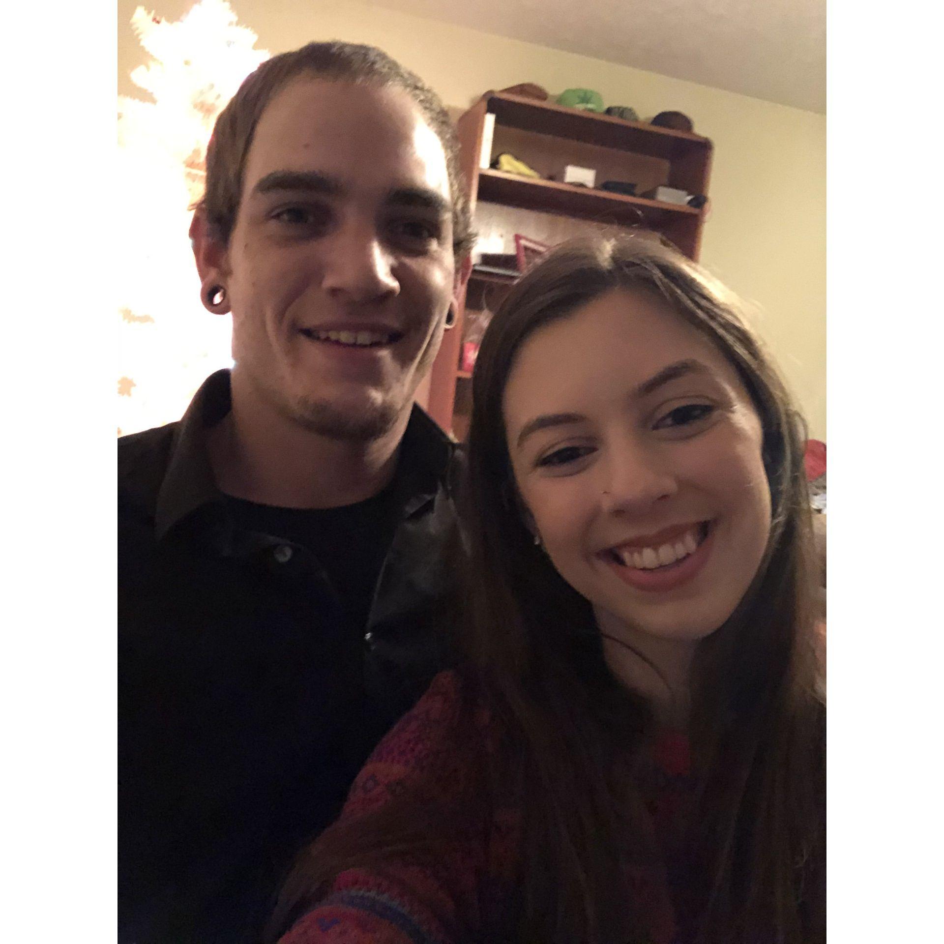 Right after Luke's first work event with me, the annual Christmas party.