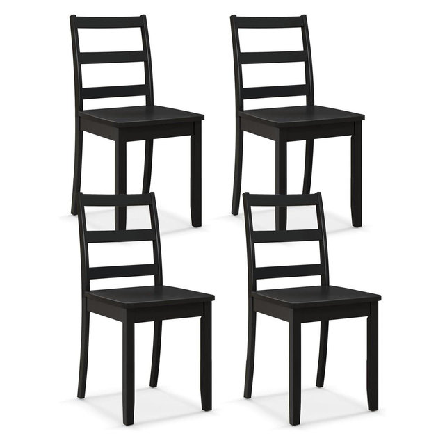 Costway Dining Chairs Set of 4 Wood Dining Room Kitchen Side Chairs Black
