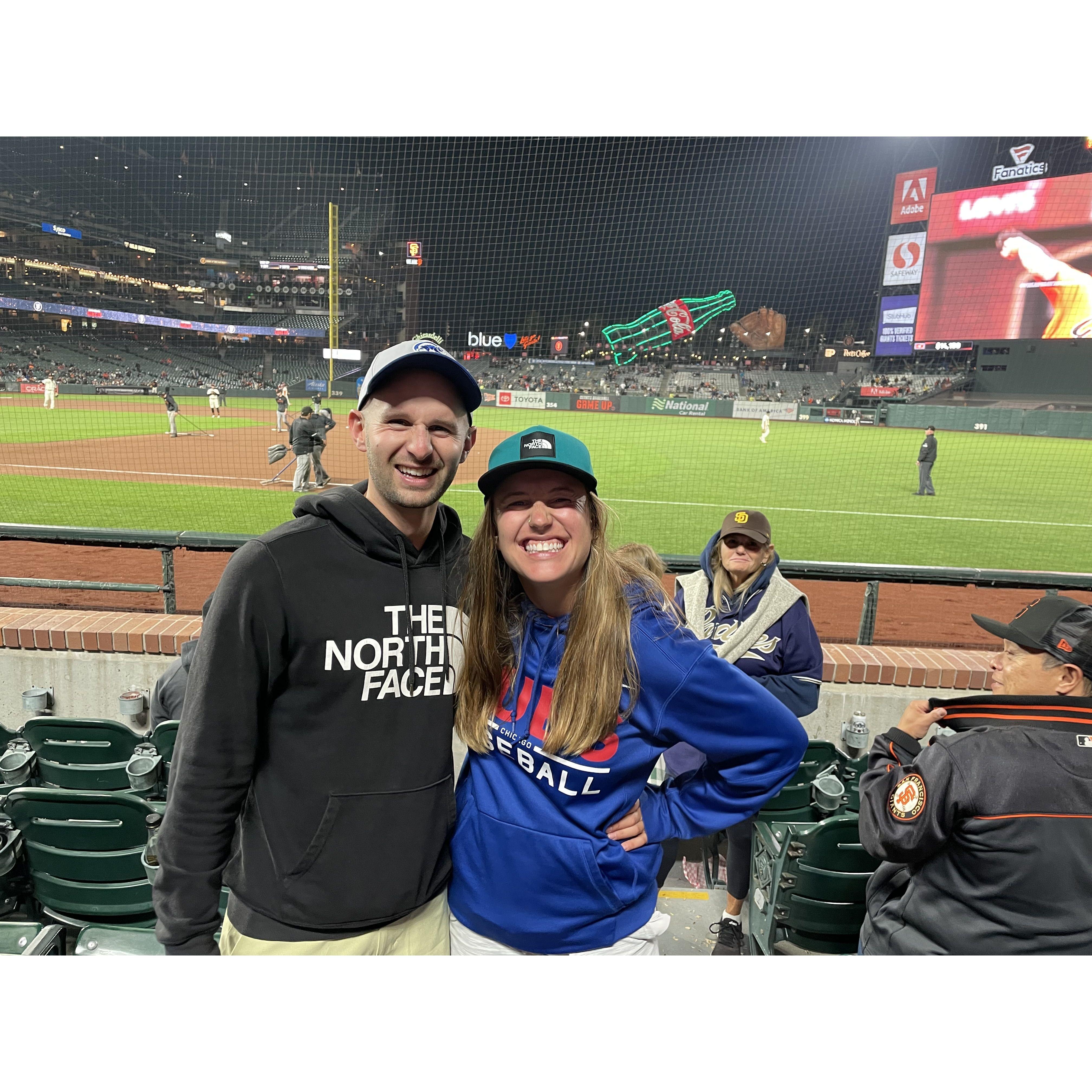 Giants game in San Fran and ballpark #19 for Bobby. Mark Twain was right, this place is cold
