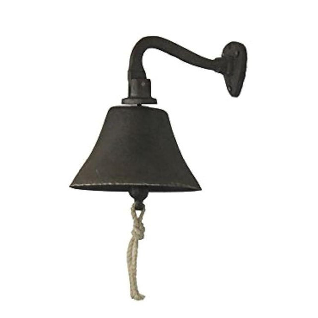 Hampton Nautical Cast Iron Hanging Ship's Bell 6" - Vintage Cast Iron Decoration - Metal Wall De
