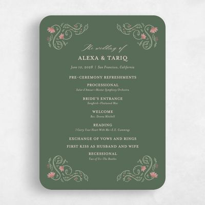 Green Rounded Wedding Program - Sabriel