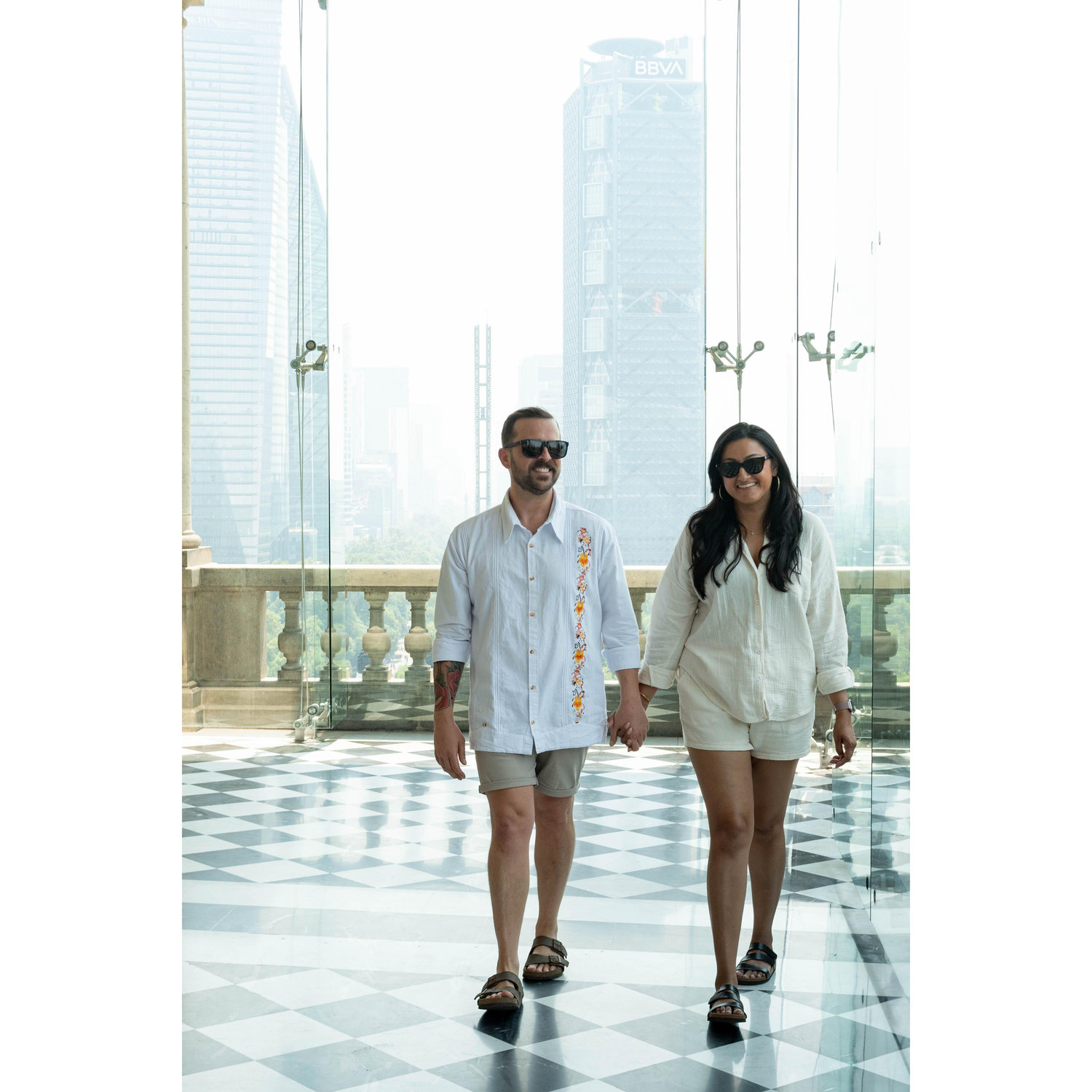 Taking a stroll through Chapultepec Castle in Mexico City, Mexico. There is where we got engaged!