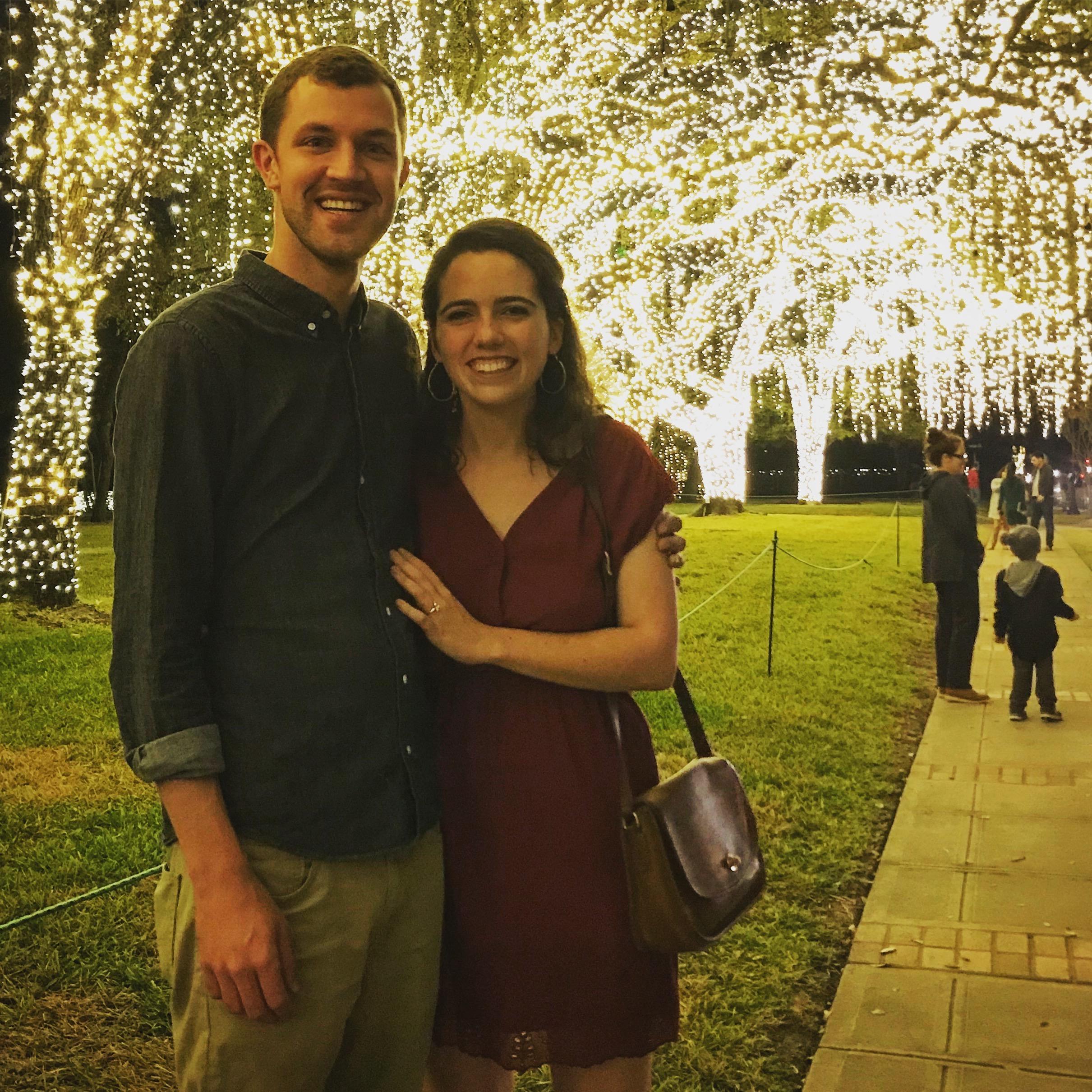 Our engagement on our 6th anniversary while looking at Christmas Lights!