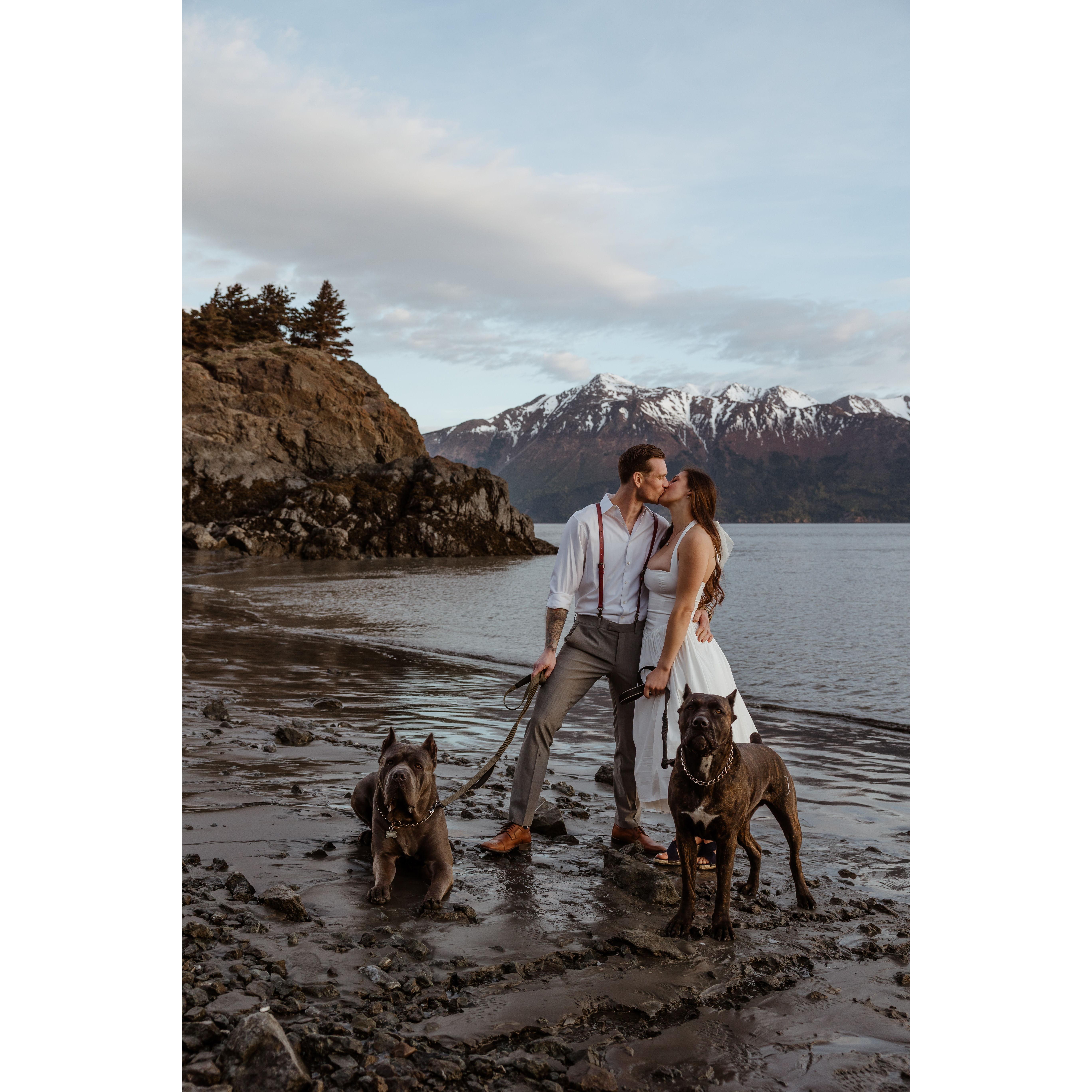 Of course, we had to include Dante and Bane in our photos! Bane is on the left, and Dante is on the right.