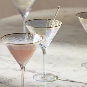 Zaza Lustered Martini Glasses, Set of 4
