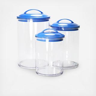 Acrylic Storage Canisters, Set of 3